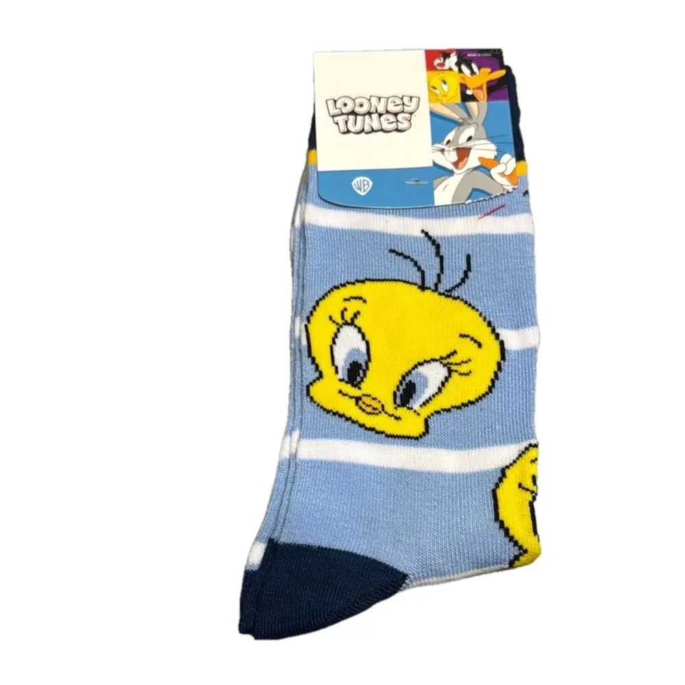 Looney Tunes Tweety Bird Casual Crew Socks with Cartoon Design NWT